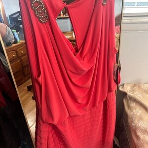 Elegant Red Sleeveless Dress